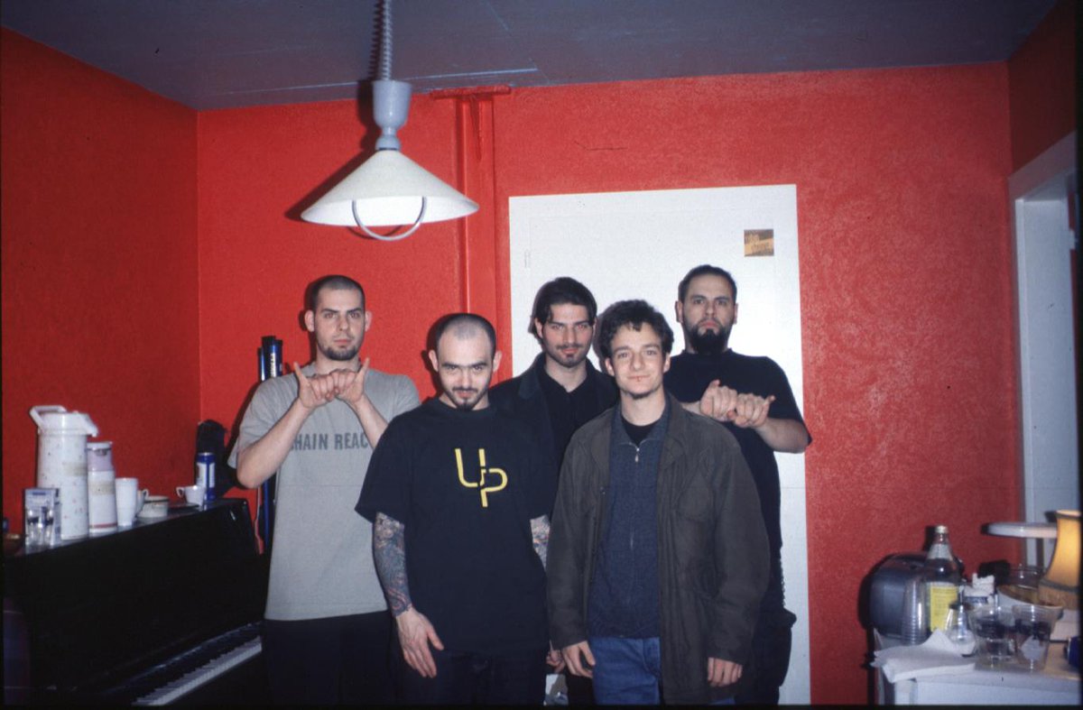 ohmresistance's tweet photo. Your label founder, Mick, Pino and Jean Claude from NOS, and Marc Dither
#technoshirts
#2000
#switzerland
#backstage https://t.co/qYpMfmstAX