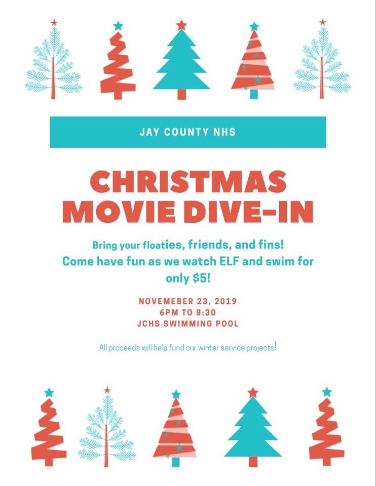 Christmas movie dive-in this Saturday! Admissions is $5! Everyone is welcome!!!

Bring your floaties!🏊🏼‍♂️🎄