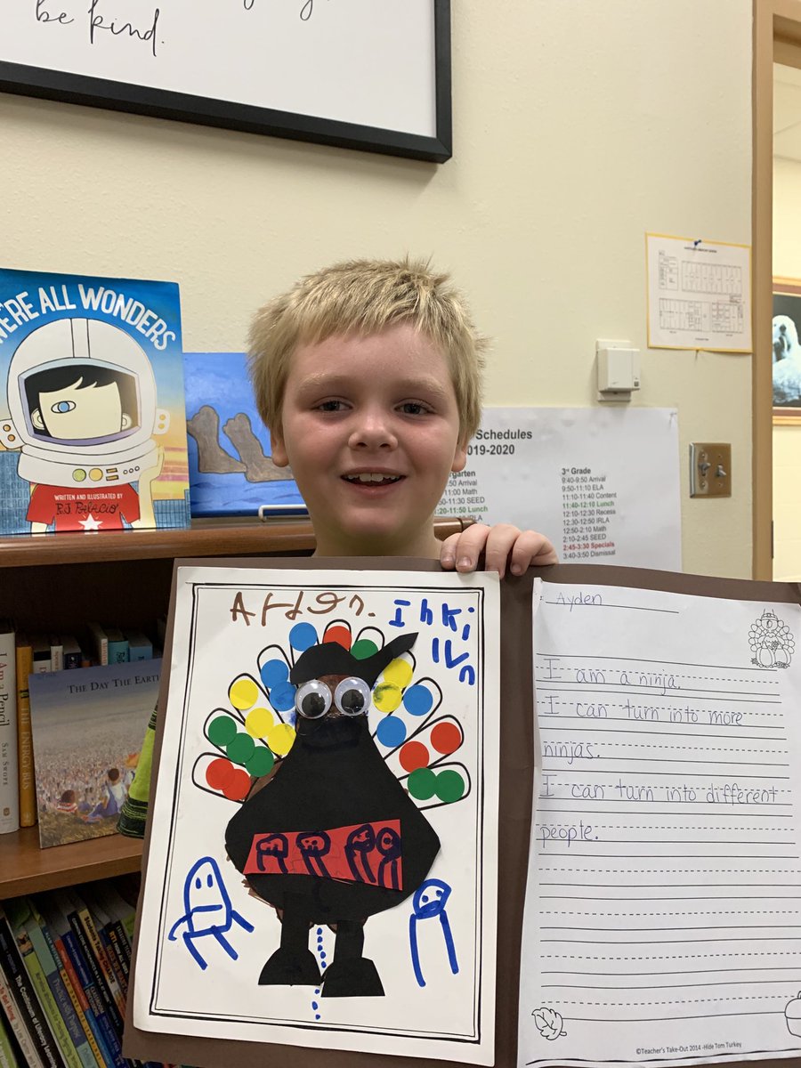 So thankful for the opportunity we have each day to make a difference in a child’s life. He is so proud of his Ninja Turkey. #Grateful