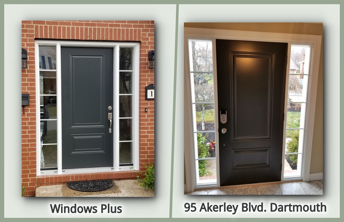 windows_plus's tweet image. Novatech Orleans Slab Painted Iron Ore
Glazed in Frame Sidelites, White Vinyl Clad Frame