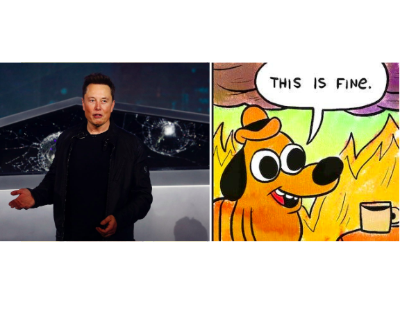 jrxrose's tweet photo. @Tesla shareholders.... 🧐

#cybertruck #cybertruckunveil #cybertruckfail https://t.co/PPs33MGWEJ