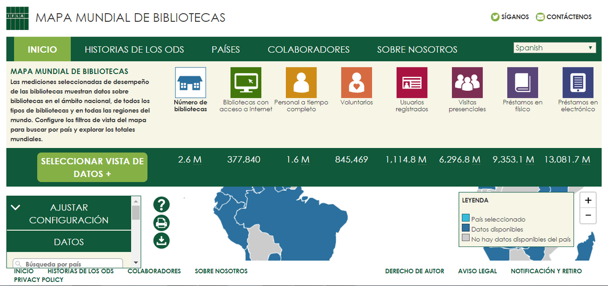 MediaLabUNMSM's tweet image. La @IFLA publicó el Mapa Mundial de Bibliotecas. Aparecen datos del Perú. librarymap.ifla.org/map @IFLALAC  @IFLA_LibraryMap #WorldLibraryMap