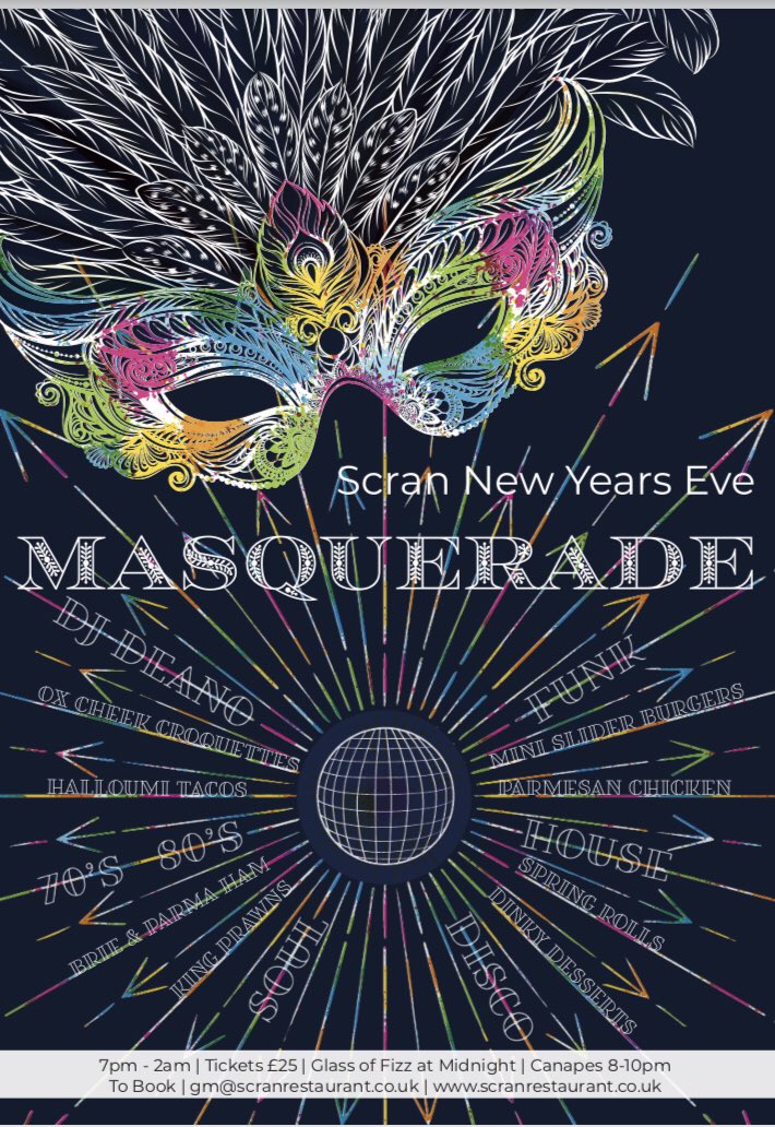 ChefDeanoHg1's tweet photo. Come &amp; see in 2020 scran style ! Ticket includes reserved table. #party #harrogate #nye https://t.co/4Xi23iBDm9