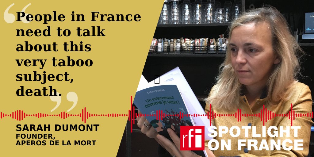 RFI_En's tweet photo. @alisonsarahird @toucanradio @parisianonehour In France, people don't talk about death. @sadumont wants to change that taboo

#SpotlightonFrance this week looks at changing attitudes towards death and funerals in France

🎧 Listen here: https://t.co/R8fiTmBLTh

📲 Subscribe to the podcast here: https://t.co/Z6uZJnI6sr https://t.co/ItrvxpvPDM