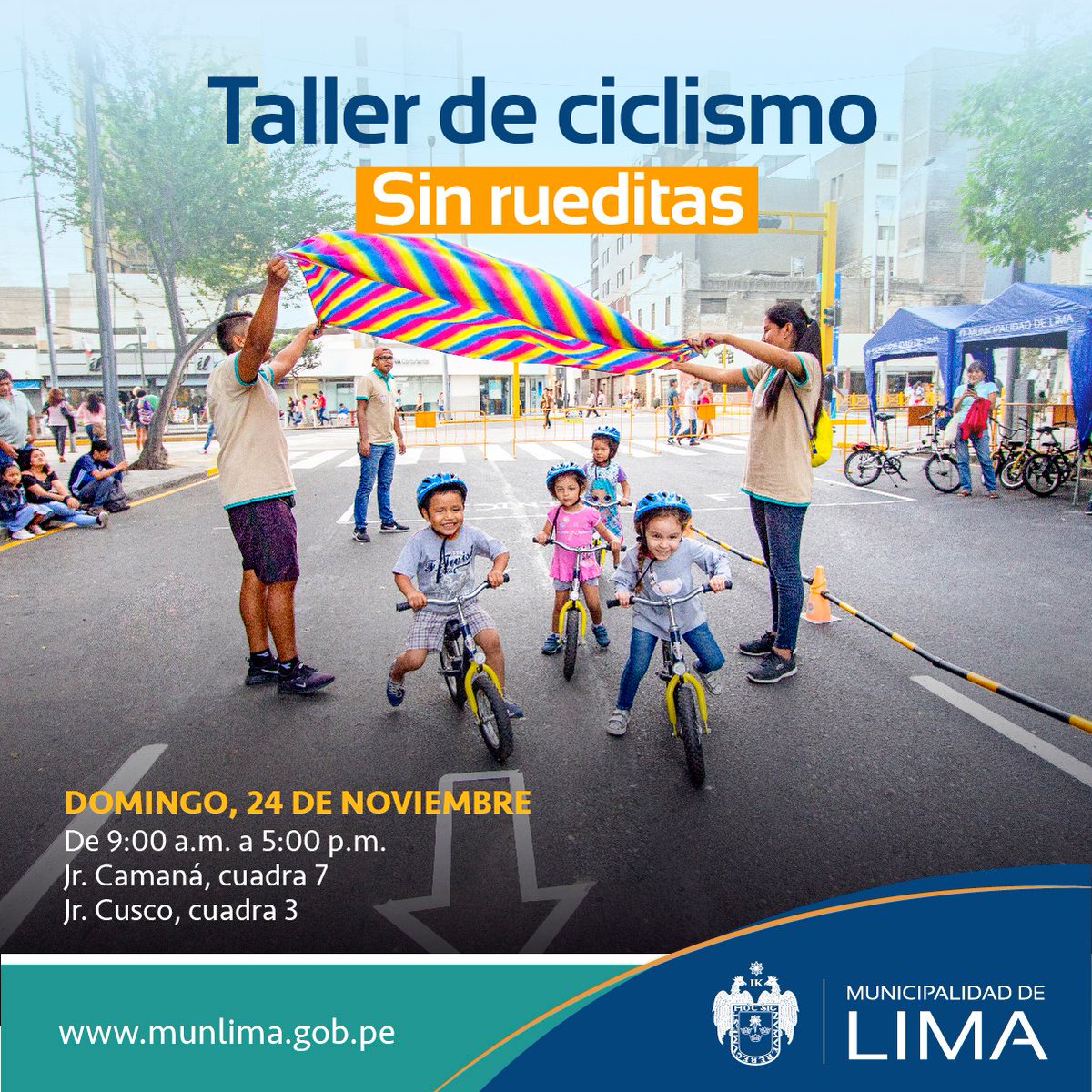 GMU_Lima's tweet photo. #AlDameroDePizarroSinCarro
A través de juegos didácticos, enseñamos a los niños de 3 a 6 años a desplazarse con la bici de manera segura.
¡Los esperamos este domingo en #SinRueditas!
Entérate más aquí ➡️ https://t.co/SW66Go4CwZ https://t.co/byKcyn1C7p