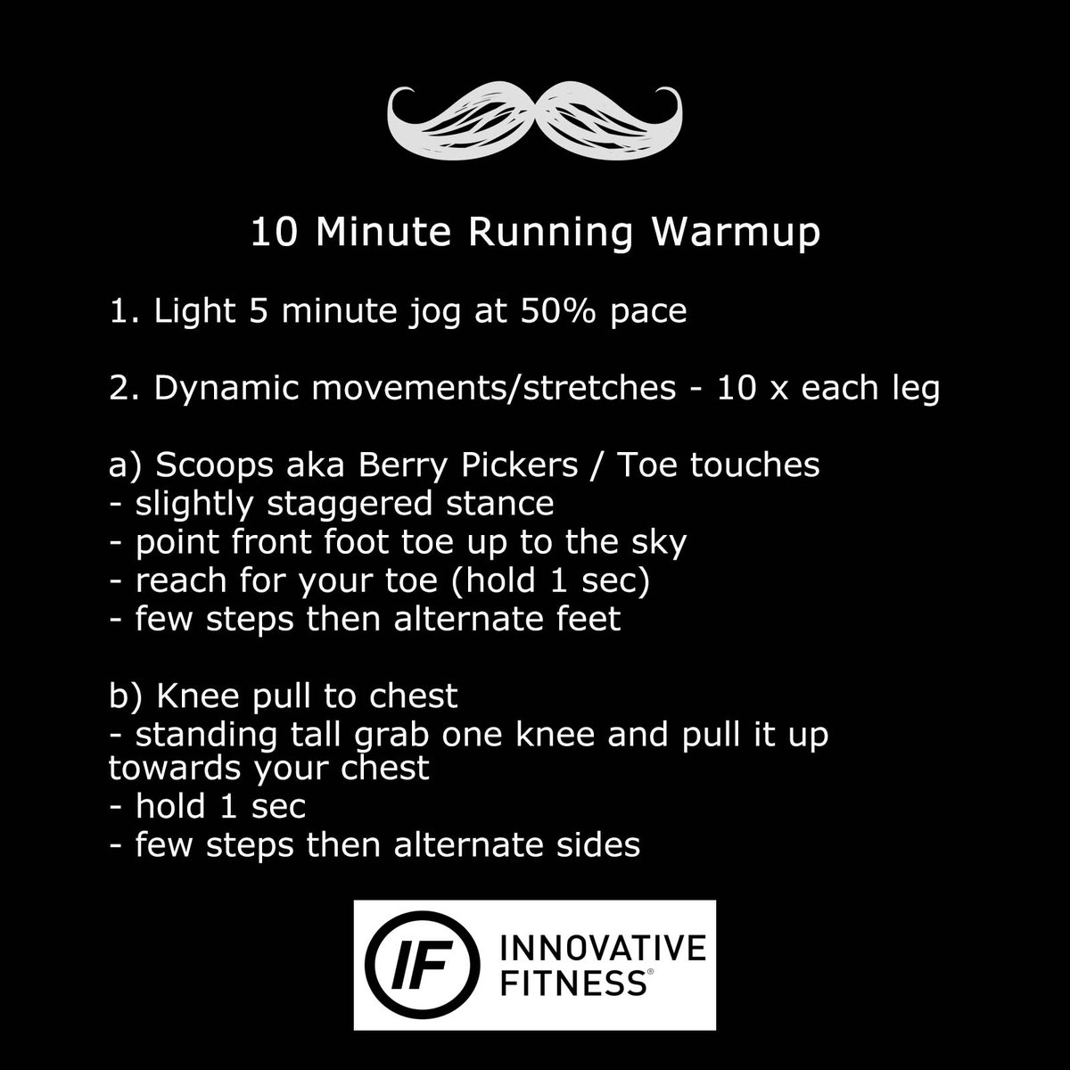 MoustacheMiler's tweet photo. Tomorrow is race day! The final @IFDifference Friday Fit Tip from Tyler Morey at @IFKitsilano is a good warmup routine to get you primed and ready for race start.
#movember #moustachemiler #momiler #morethanmiles #vancouver #running #FitnessFriday #IFDifference https://t.co/2EhY77xDkN