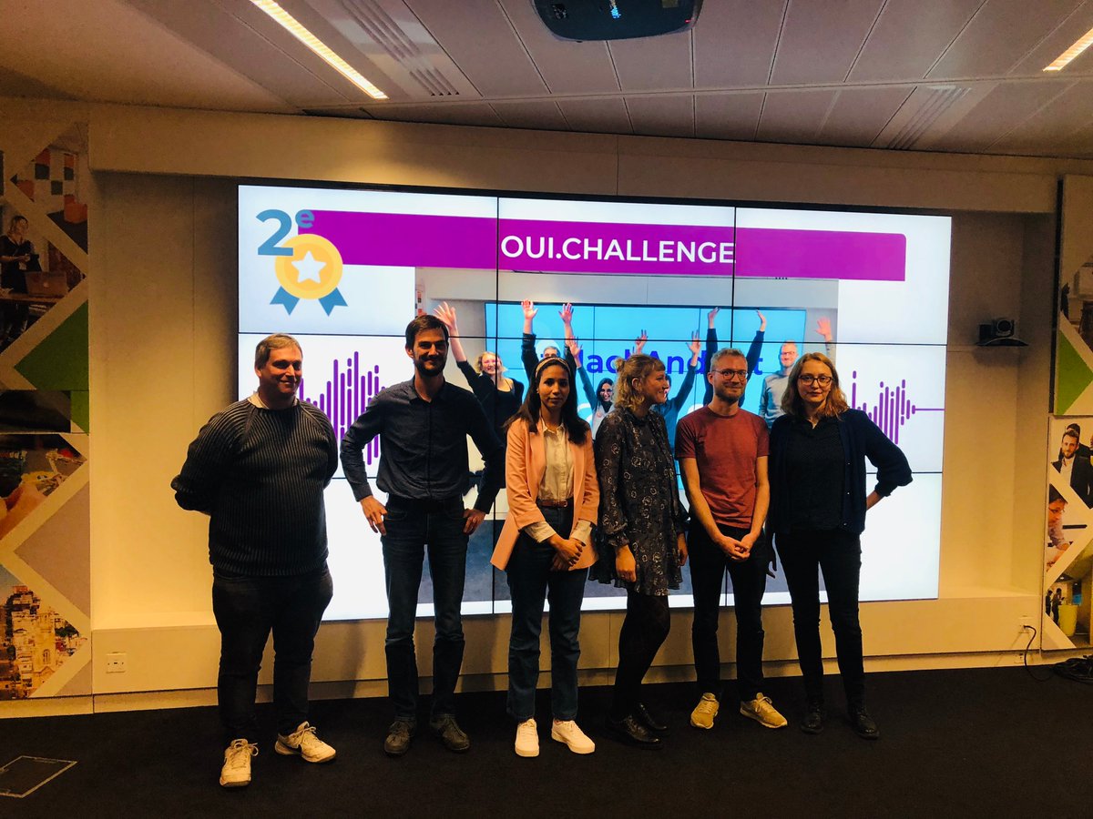 BeMyAppFR's tweet photo. That's a wrap pour le hackathon Hack & Bot par @SNCF_Digital ! 🥳💪🚀
Les grands gagnants de #HackandBot sont :

🥇Team SAMUS
🥈Team Oui.challenge
🥉Team Voyage Roulette
Un énorme bravo à tous les participants, et merci à tous les mentors SNCF ! #hackathon #chatbots #SNCF https://t.co/S5KoO7m6Mn