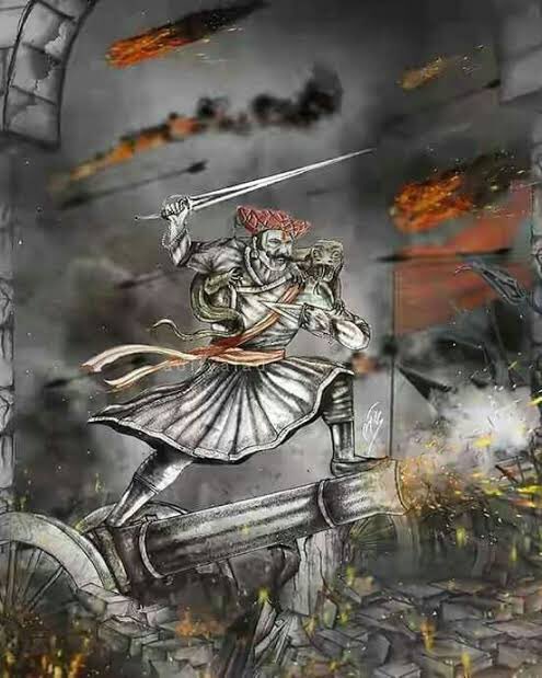 scaling the fort and the vigorous combat Tanaji had already been engaged in before Uday attacked him had drained him thoroughly, hence after a lengthy fight, Tanaji fell.The death of their leader unnerved the Marathas, but Tanaji had kept the battle going just long enough so