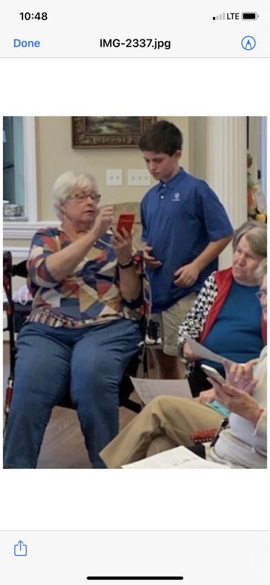 Jaclyntravels's tweet photo. I am so proud of my students that volunteered at the local retirement community to teach the residents how to use technology, protect their data online, and answer any questions they had. #NatGeoServiceLearning @NatGeoEducation @MrsJBurgin @taknightsfan https://t.co/hECGidTaEl