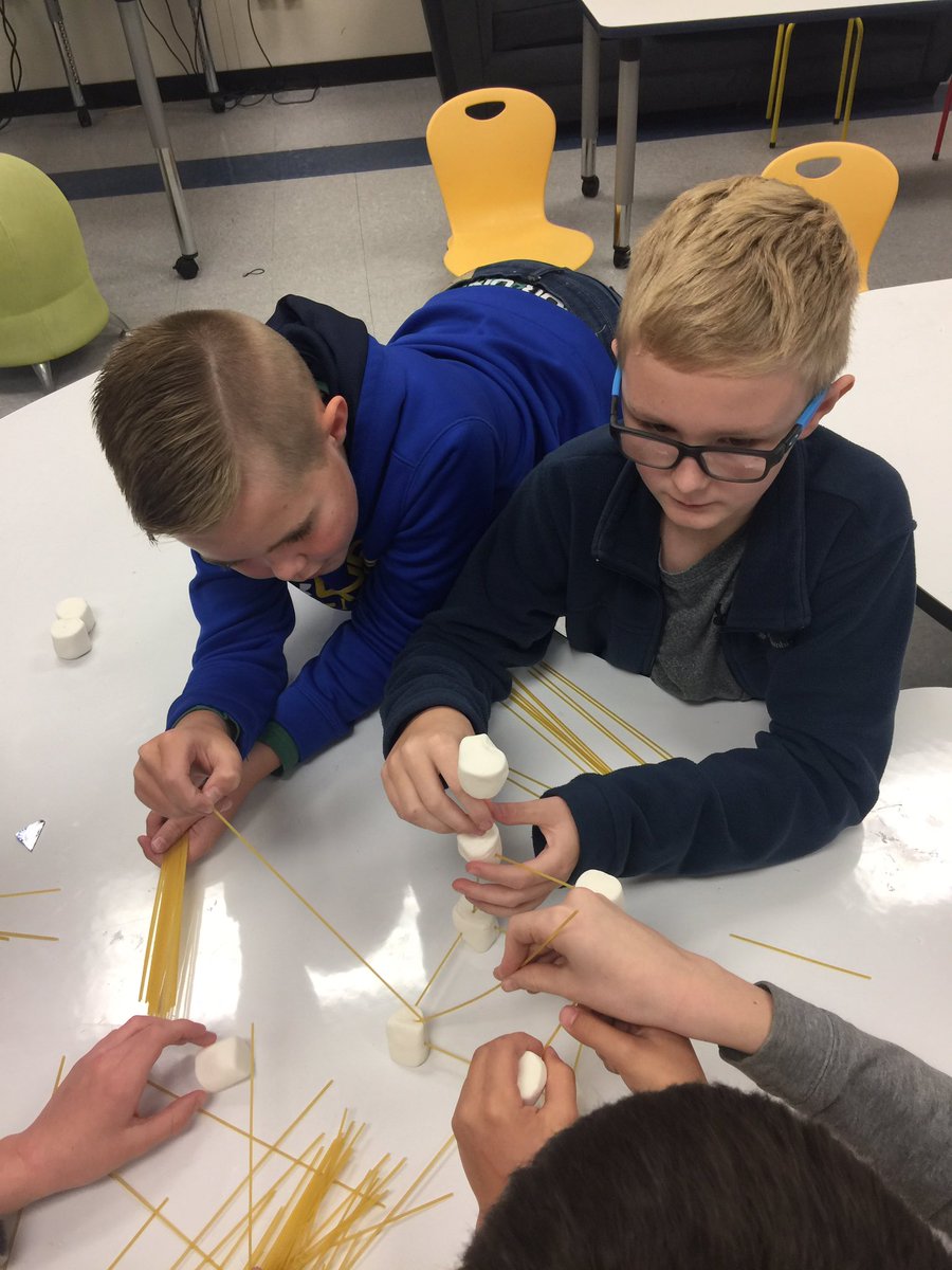 EBStanleyMS's tweet photo. Thank you Matthew Lane of @TheLaneGroup2 for visiting #EBStanleyMS today and talking to the boys about #engineering and its many fields. Boys were challenged to build tallest structure they could with dry spaghetti and marshmallows! https://t.co/RkamKNzGUh