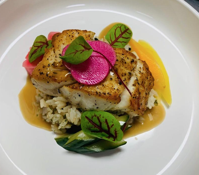 RelishCatererNY's tweet photo. Seared Miao Cod, Furikake Rice, Picked Garden Vegetables. Perfect for seated dinners, large and small. #perfectplates #relishcaterers #gardenpicked #veggies https://t.co/34bCod7rbq