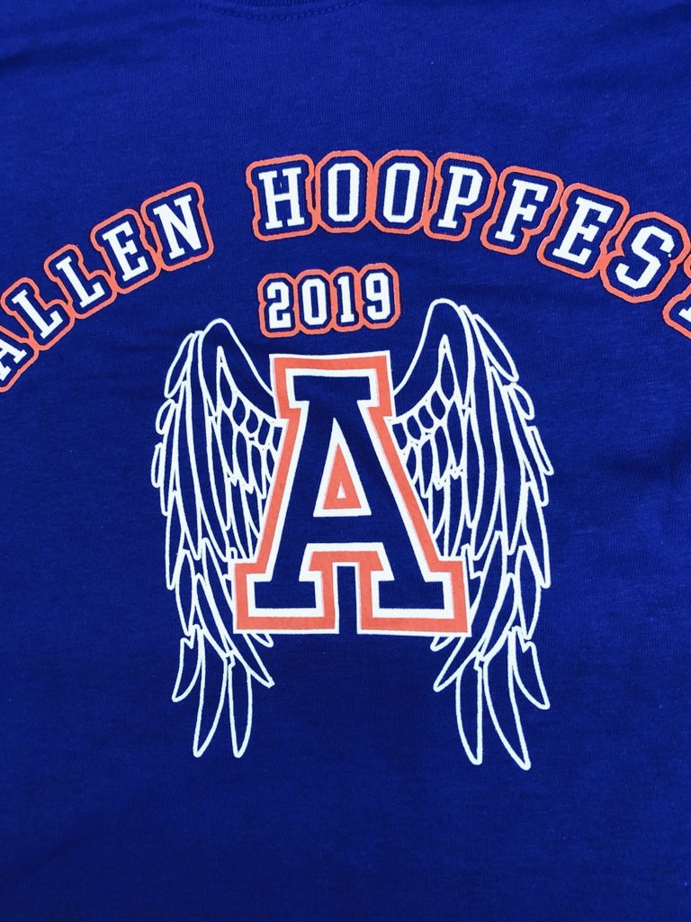 AllenHoopfest's tweet photo. Dont forget to purchase your 2019 Allen Hoopfest T-shirts. Being sold at the ticket table at Allen Hs. https://t.co/HgiaKmKKFc