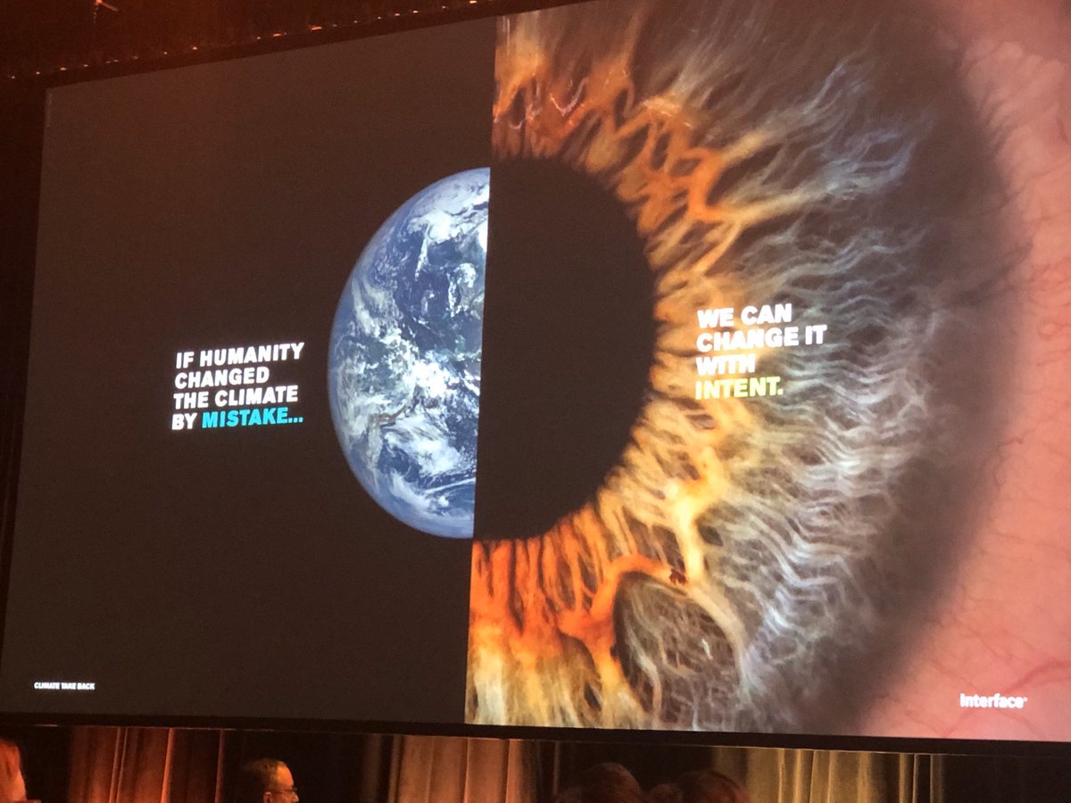 danielehorton's tweet photo. Thank you @InterfaceInc for your leadership! We need more companies to follow your footsteps. Fantastic carbon negative target! Thank you for your commitment to reversing #ClimateChange. “Doing no harm is simply not enough.” @USGBC #Greenbuild19 https://t.co/o7CiheRb51