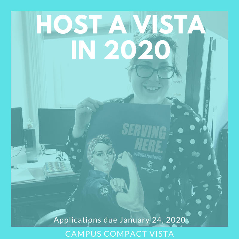 IAMNCompact's tweet image. Applications are due Jan 24 for our 2020-2021 VISTA Community Corps program!

iacampuscompact.org/what-we-do/iow…