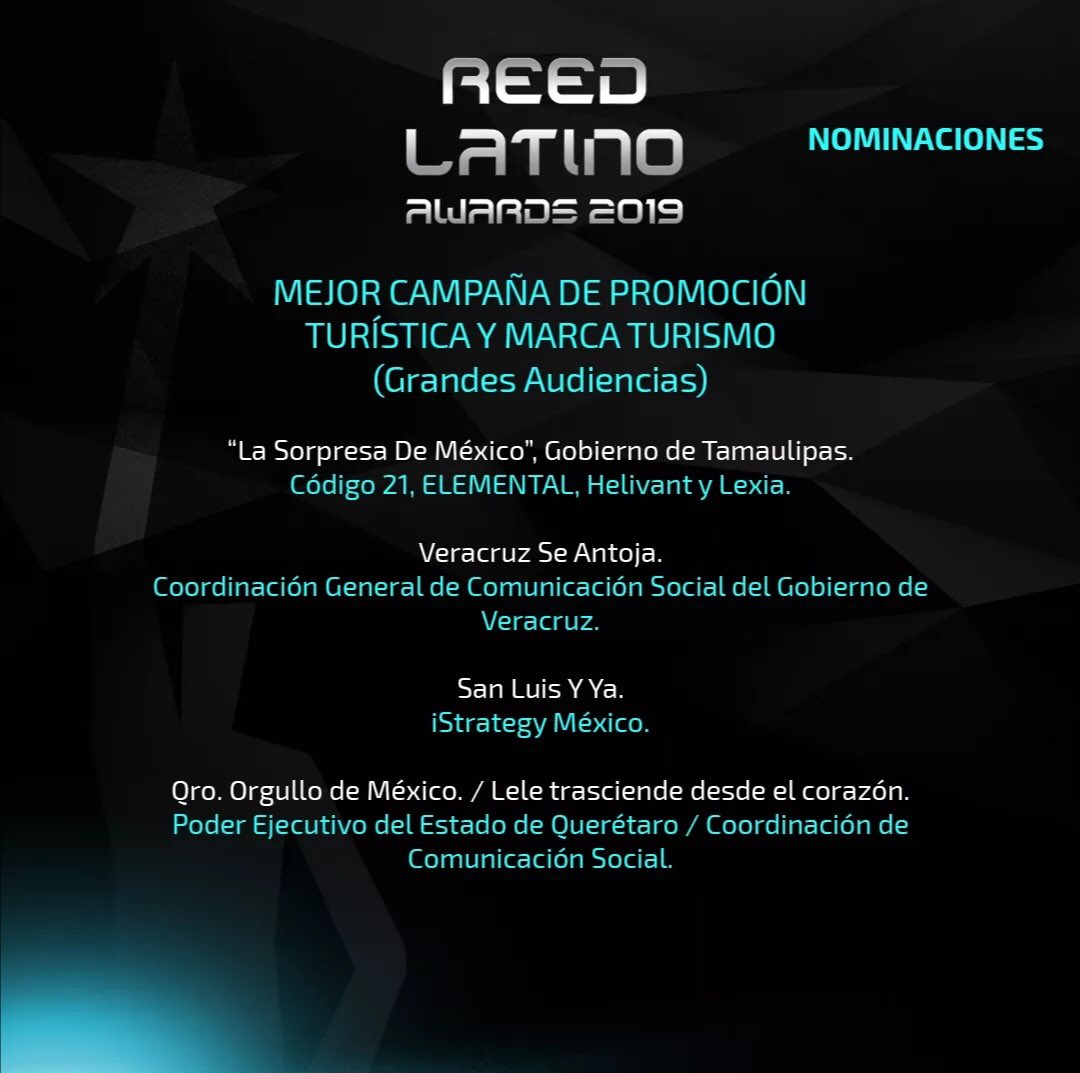 SOMEmktg's tweet photo. ¡Orgullosos de estar dentro de los nominados de #ReedLatino2019! https://t.co/BHHm31KV1m