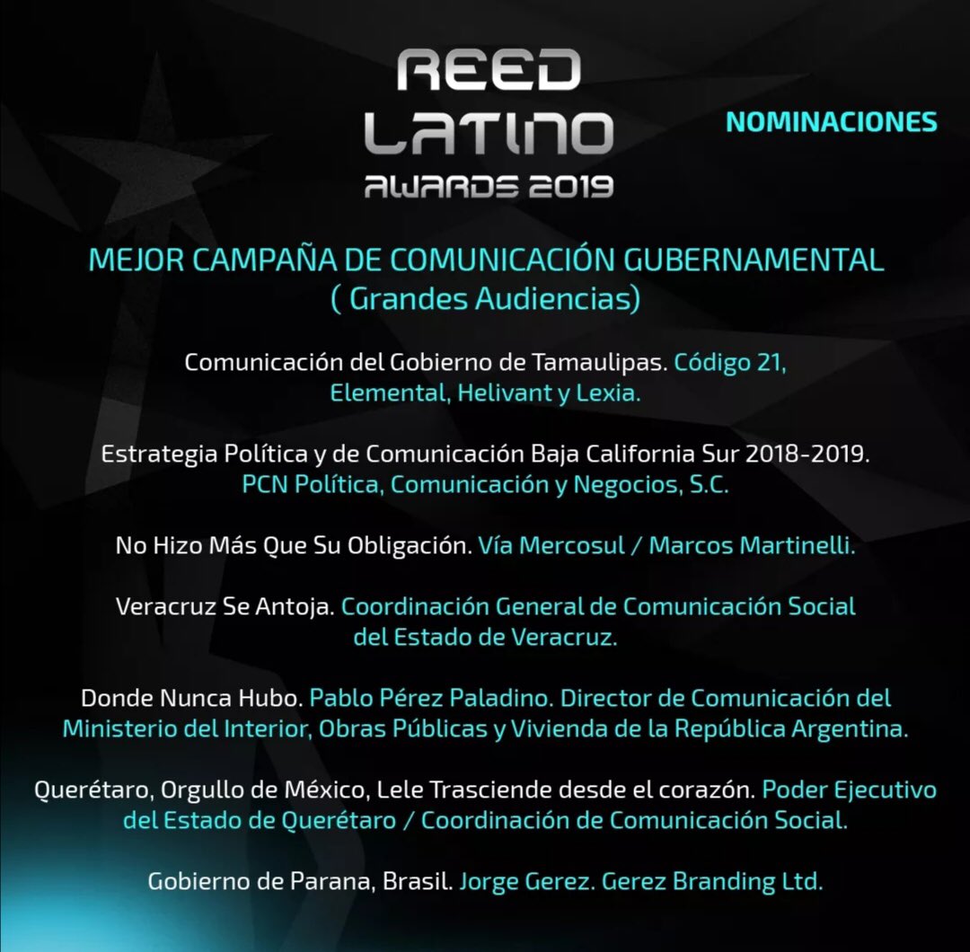 SOMEmktg's tweet photo. ¡Orgullosos de estar dentro de los nominados de #ReedLatino2019! https://t.co/BHHm31KV1m