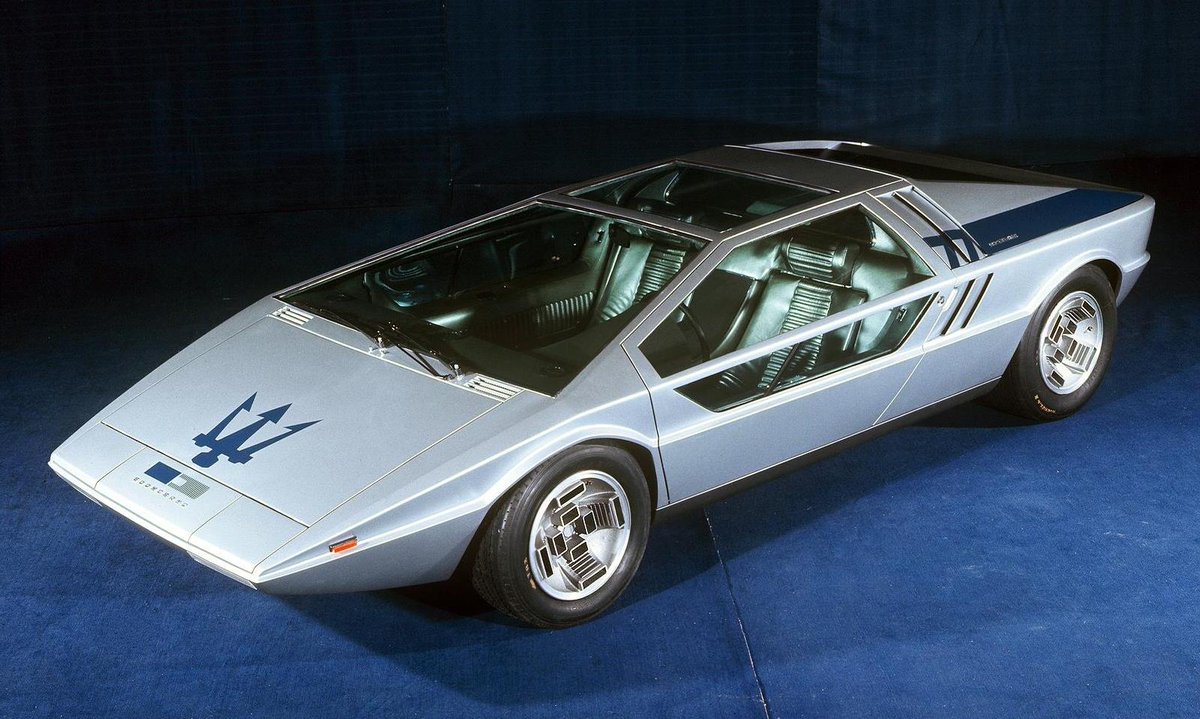 and like, there& #39;s _lots_ of wedge cars from that bertone era, but they were all fundamentally low and flat.how do you translate that to a truck height?