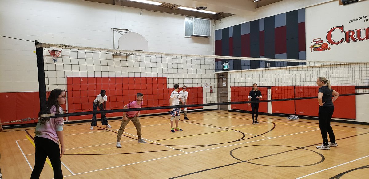 Cdn_Martyrs's tweet photo. Intense game of Volleyball today @Cdn_Martyrs! Teachers vs. students because of a fundraiser raffle win! Wait...are there only three teachers needed? #letthemwin... https://t.co/yy692cnTD8