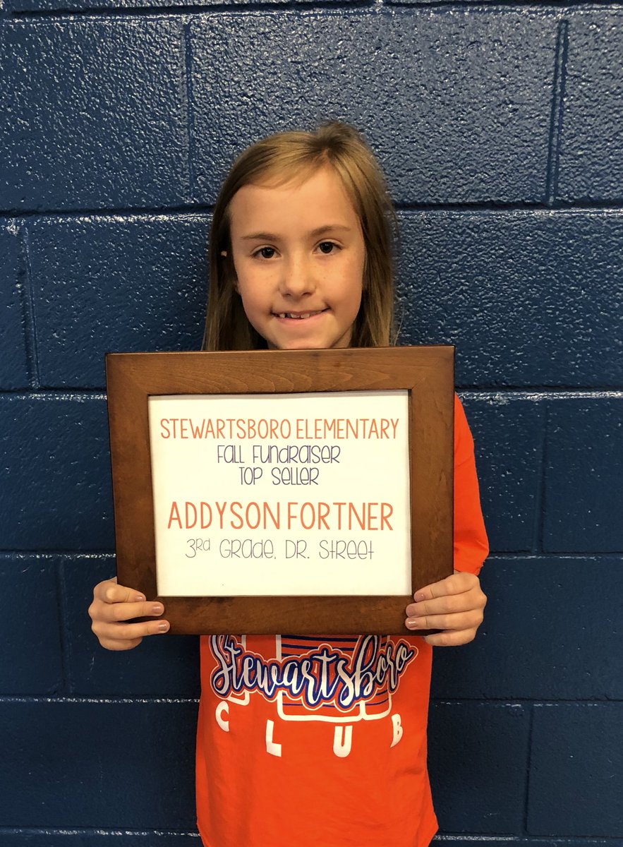 Congrats to Addyson Fortner for earning the top seller position for the entire school!! She brought in over $1,300 in sales. Way to go, Addyson!!