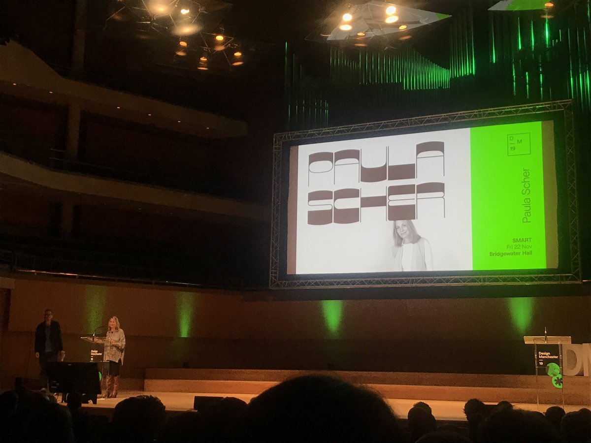 factoryintl's tweet photo. ‘Accidents [in your work] are great. Sometimes you have an accident and you figure it all out’ - Paula Scher #DesignMcr #DM19 https://t.co/RO2W8zxNYA