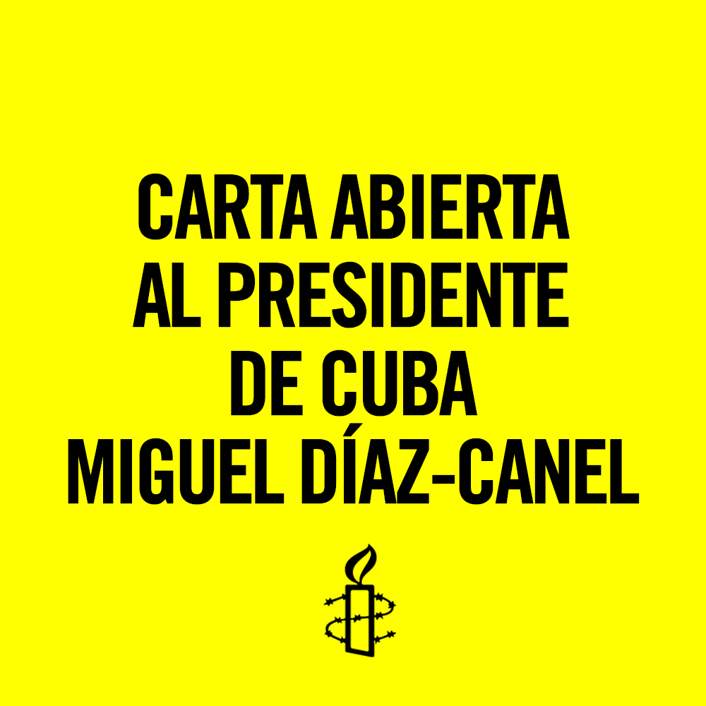 AmnistiaOnline's tweet photo. .@DiazCanelB: su gobierno afirmó ante la ONU que no se han violado los derechos de José Daniel Ferrer García.

Entonces, no habría objeción en que visitemos Cuba para observar su juicio.

Hoy, le solicitamos formalmente acceso a #Cuba 🇨🇺 
👉🏿https://t.co/rdjYCJJXqi https://t.co/CxLlgxrGfy