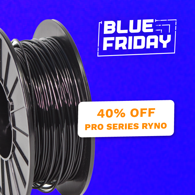 MatterHackers's tweet photo. Get one of the best #PET #copolyester #3Dprinting materials on the market - #MHPROSeries RYNO - for an awesome 40% of today only. Our Blue Friday sale gets you the same material the Pulse 3D printer is made with! Don't miss out - save 40% on Ryno today! https://t.co/F0wPmdU83k https://t.co/8eSXIxUQQz