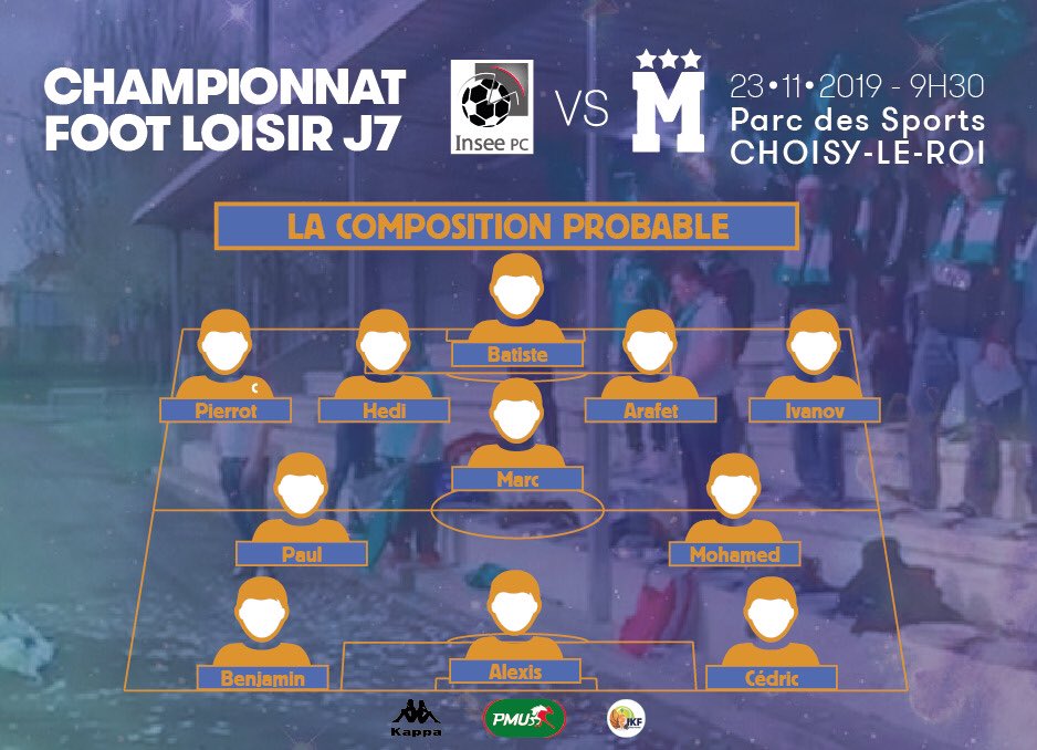 mediafootclub's tweet photo. 🚨LA COMPO🚨

⚽️ #INSEEPC vs #MediaFC
📱#IPCMFC 

Gros match = grosse équipe pour notre #MediaFC pour défier les rois des stassistisques ! Milieu de terrain inédit puisque @mohamedbouhafsi rejoint les habituels @FresnayMarc et @paulsaintsernin, ça va envoyer du sale ! #FootLoisir https://t.co/JNvpEk2NPQ
