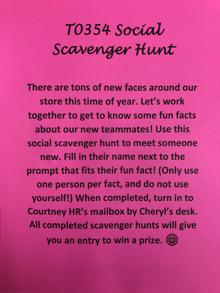 courtshellnu's tweet photo. The best games are the ones that bring the team together. π₯°π―#THE354 is participating in a social scavenger hunt to help everyone meet someone new! Do YOU know someone who fits any of these fun facts? π #OneTeam #Q4Fun @_TheNickOwens @ShawnConard @MariahJoiRedmon @THELACEYLAKE https://t.co/fFkIi38D3o