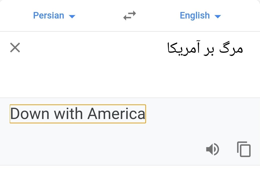 The media and our leaders mistranslate and purposely misinterpret their slogan's meaning to fit their Zionist agenda of endless war against civilians and for the expansion of Greater Israel!"Death to America" Persian: مرگ بر آمریکا = English: Down with America