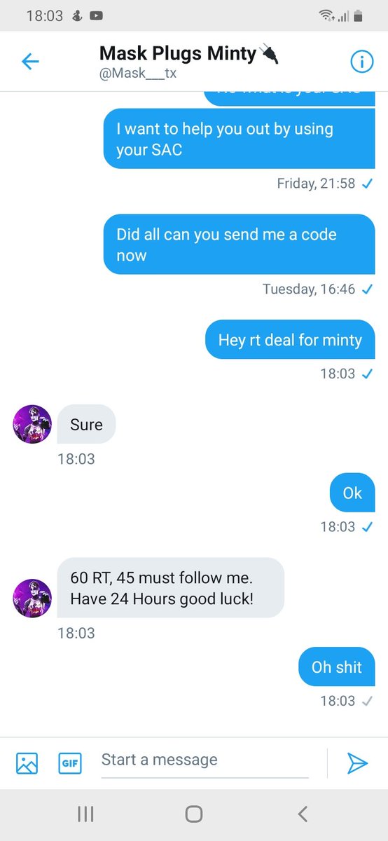 HilmirH's tweet photo. Hey guys i need 60 retweets and 45 likes in less than 24 hours i will be giving out the minty code i will recive like and retweet QUICKLY!
#FreeMinty #MintyPickaxe #MintyFortnite #MintyPickaxeCode #MintyCodesFREE #mintycodefree #mintydrop https://t.co/TbOOV8WUJv