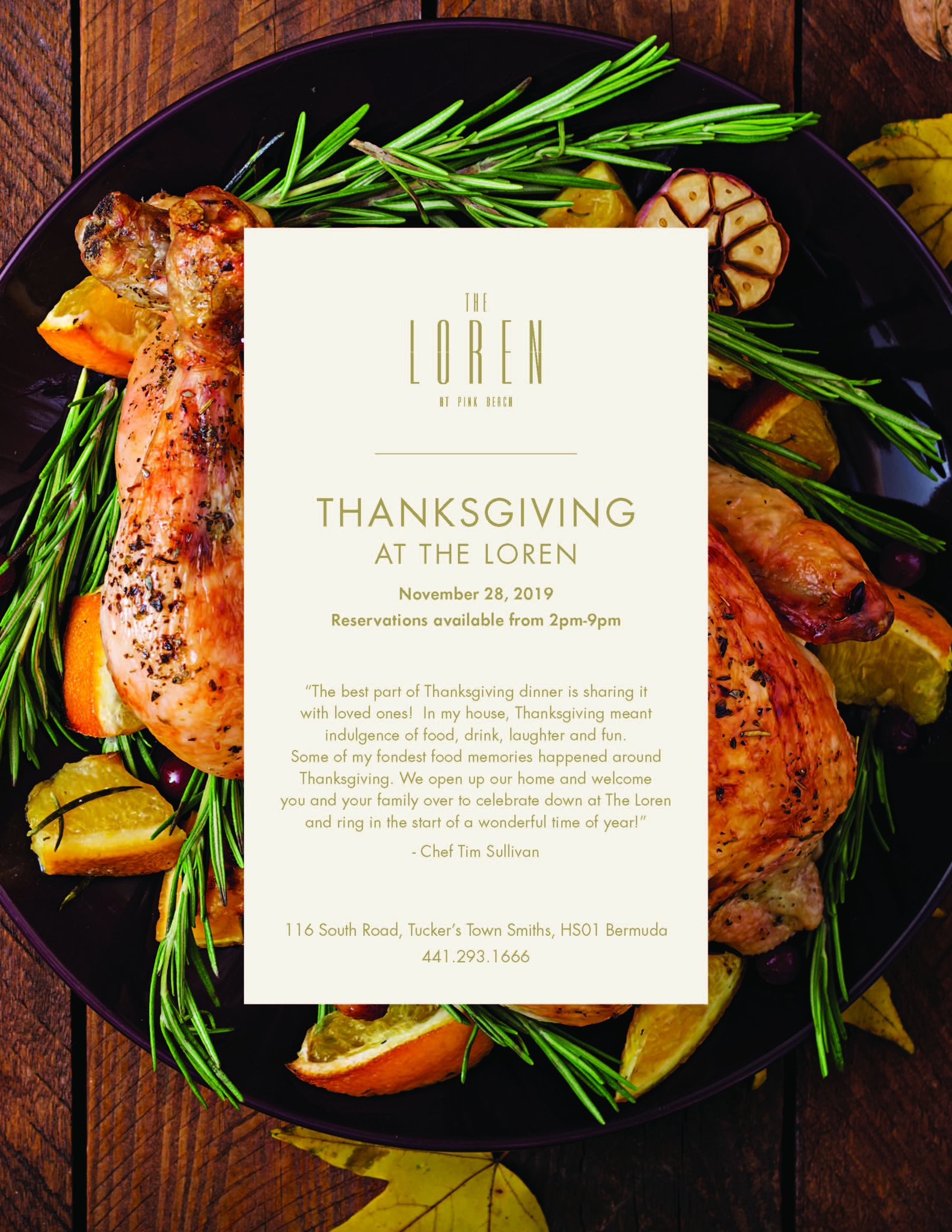 Bermuda Events On Twitter Thanksgiving Dinner At The Loren November 29th Https T Co I9jva6jvbj