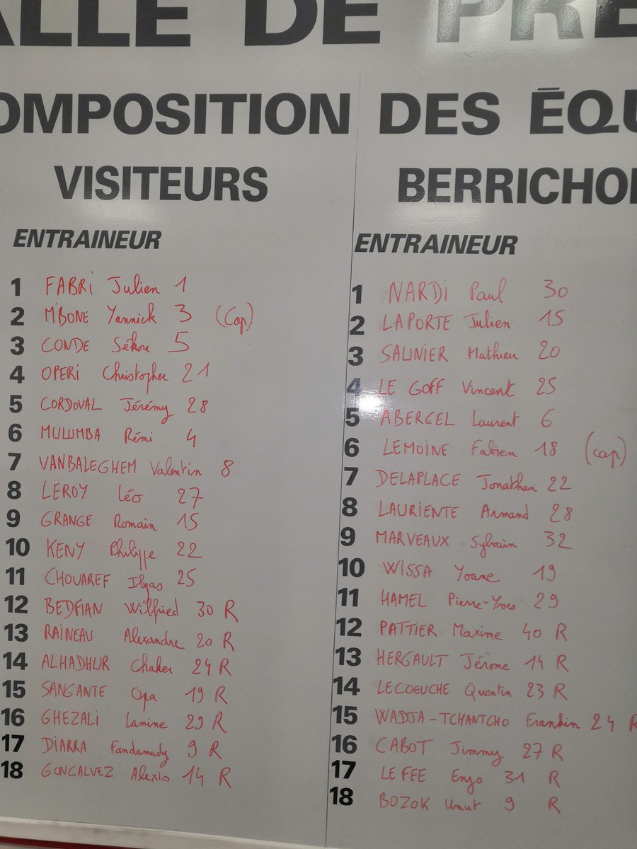 ArnaudLeSauce's tweet photo. La feuille de match de @FCLorient à @LaBerrichonne #ligue2 #FCLCHA https://t.co/7z4F1a4GFT
