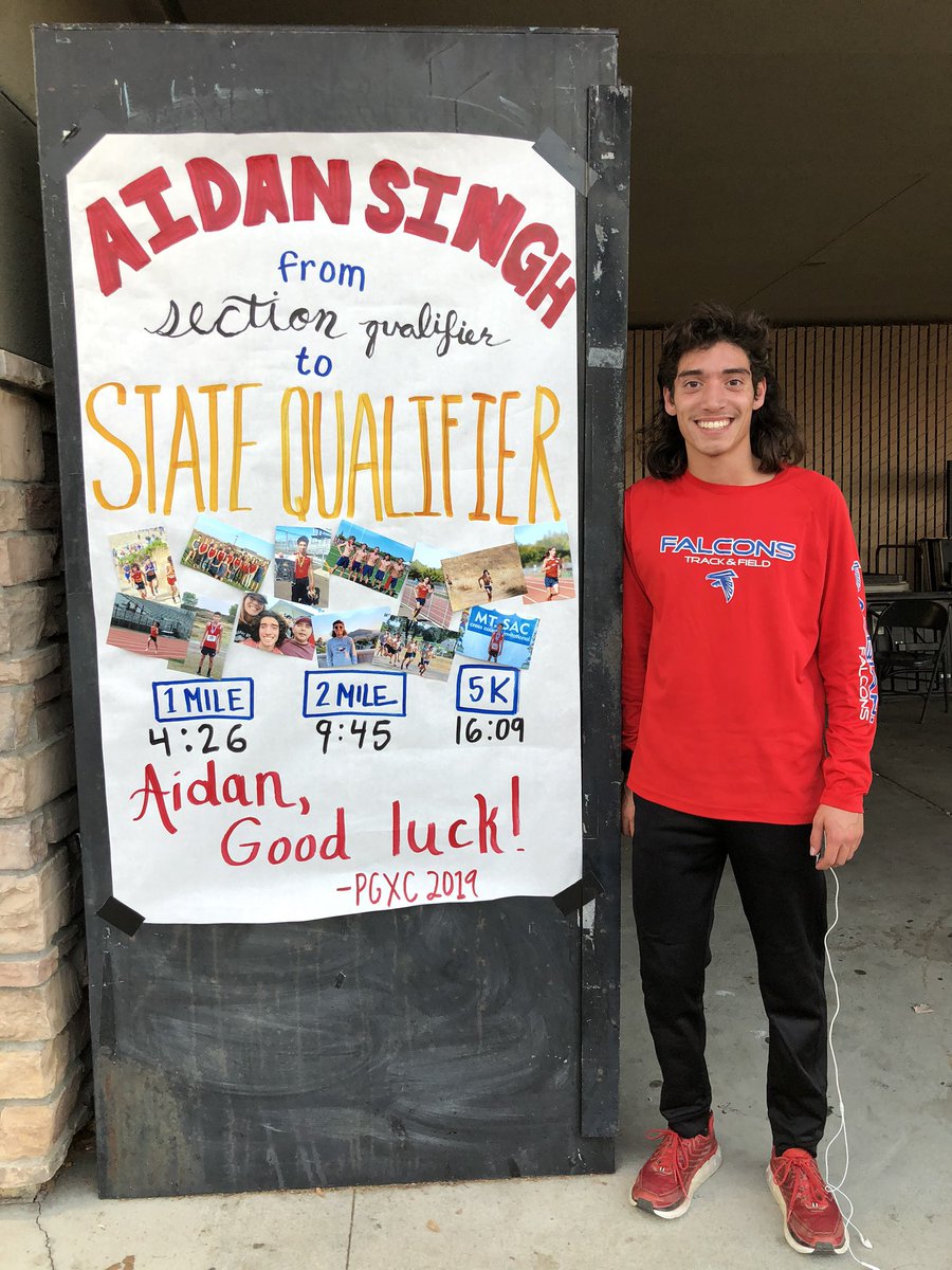PGHSTrack_Field's tweet photo. Aidan Singh turned in an amazing performance at the @cifsjs Cross Country Championships. His #9 finish QUALIFIED HIM FOR THE CA STATE CHAMPIONSHIPS! Aidan is the first Eagle harrier to make the State Meet since 2007! #crosscountry #FlyAbovethePack @pghsxc @CSUEB_XCTF https://t.co/1W1ltUaJYr