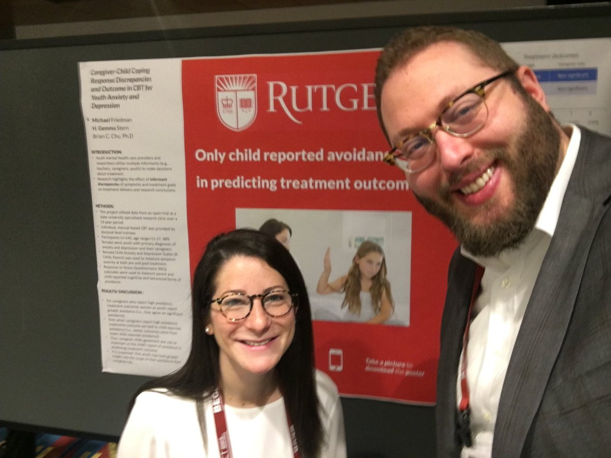 Brian C. Chu (@drbrianchu) on Twitter photo So proud of my two students Gemma stern and michael Friedman for their revealing poster on parent-child discrepancies (hint: child report of avoidance mattered more in predicting outcomes). #ABCT2019 <a href="/ABCTNOW/">Association for Behavioral and Cognitive Therapies</a> So proud of my two students Gemma stern and michael Friedman for their revealing poster on parent-child discrepancies (hint: child report of avoidance mattered more in predicting outcomes). #ABCT2019 <a href="/ABCTNOW/">Association for Behavioral and Cognitive Therapies</a>