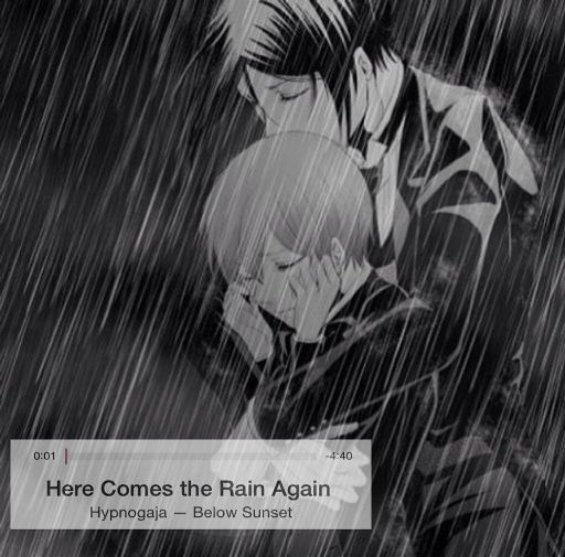 "I want to walk in the open wind
I want to talk like the lovers do
I want to dive into your ocean
Is it raining with you?"

Hypnogaja - Here Comes The Rain Again