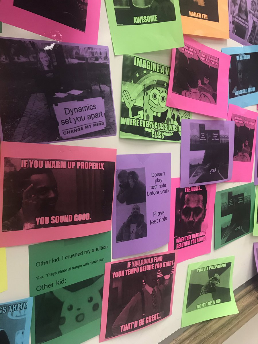 LHJHBands's tweet photo. Annual All Region meme takeover. Dropping life lessons any way we can. Wishing all of our hard-working kids their best performance tomorrow. #luckhasnothingtodowithit #hardwork #bandmakesyouawesome #playatestnote https://t.co/kL8LpBpbg2