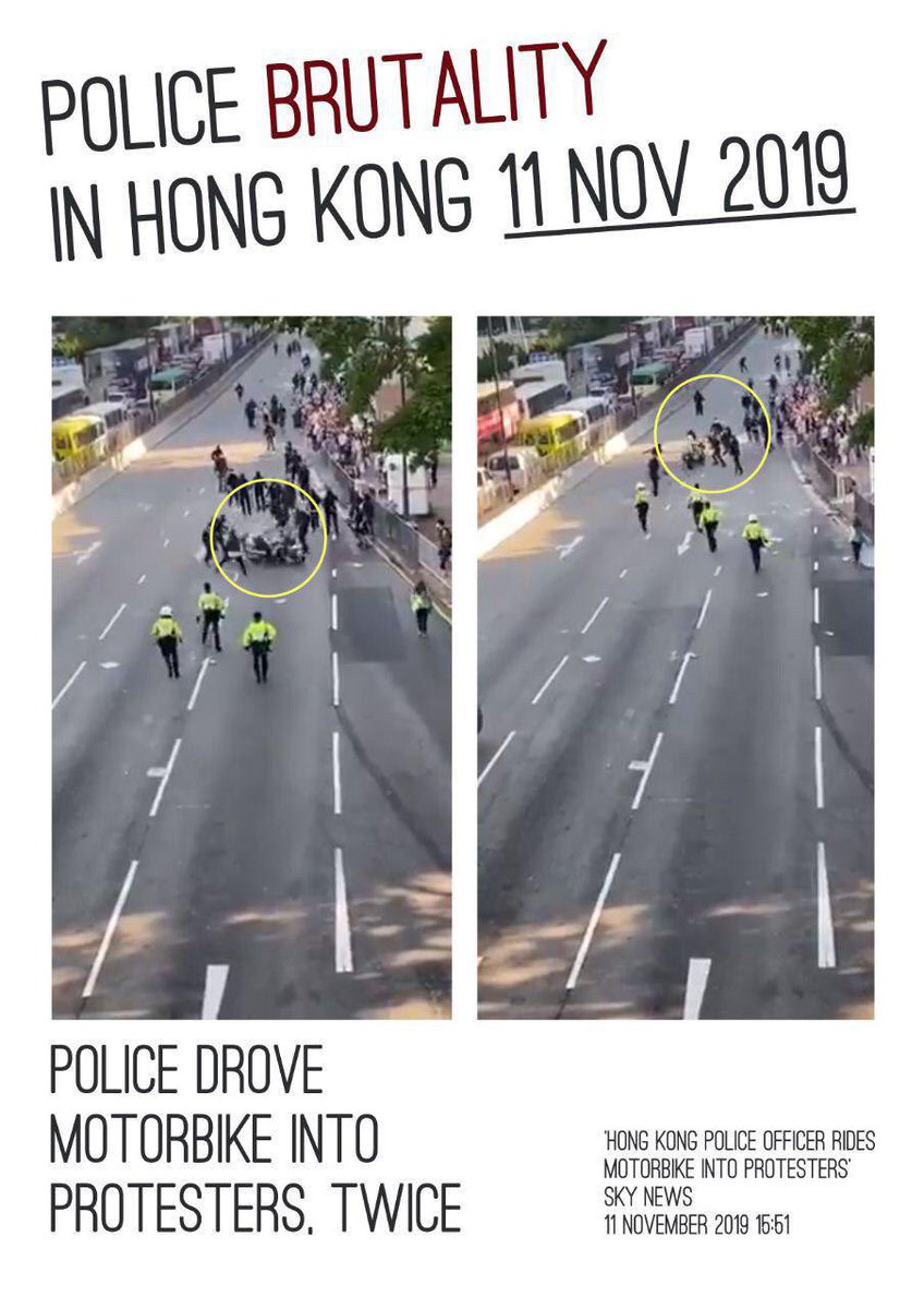 personiallyyy's tweet photo. #HongKongPoliceTerrorists 
#SOSHK 
Things happened in HK in 11/11/2019
Please take a look of the HK police brutality 🙏🏻
They are depriving protesters' human rights. 
We hope you can stand with us🙏🏻 https://t.co/WcnNAH0zsm