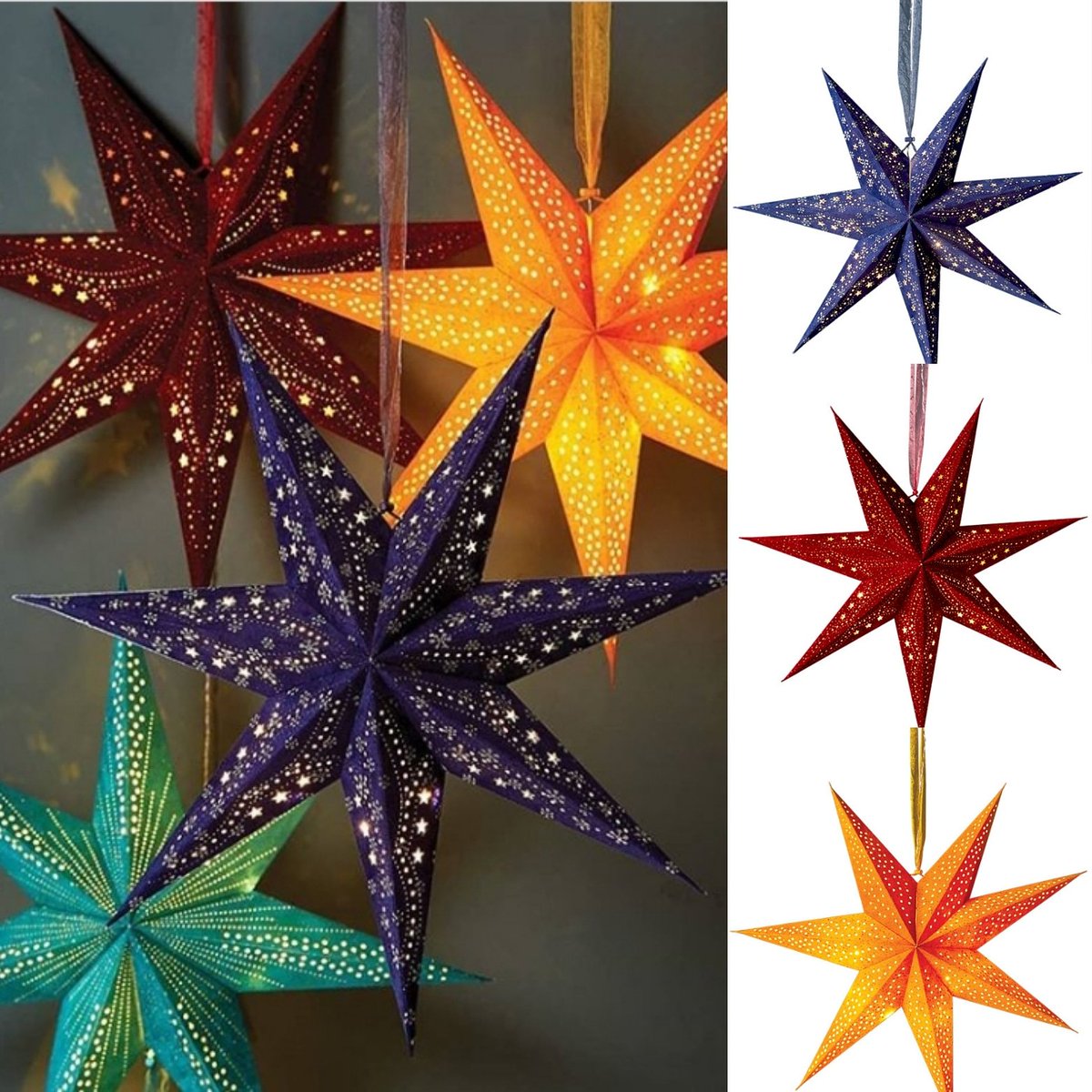 ltd_grayjo's tweet photo. 💕Decorative Stars with LED lights
#handmade #fairlytraded #recycled #cotton #handmade #paper #love #colours #christmas #harborough #giftideas #gift https://t.co/MfcU1l5g3K