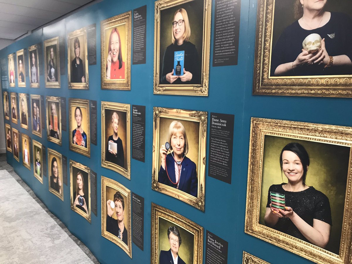In <a href="/HeriotWattUni/">Heriot-Watt University</a> today and stumbled across an important installation on the Gender Dimension  in Research. Good to meet the <a href="/HWUAthenaSwan/">HWU - AthenaSwan</a> team and discuss this under the gaze of the @news_RSE display of Scotland’s inspiring Women In Science.