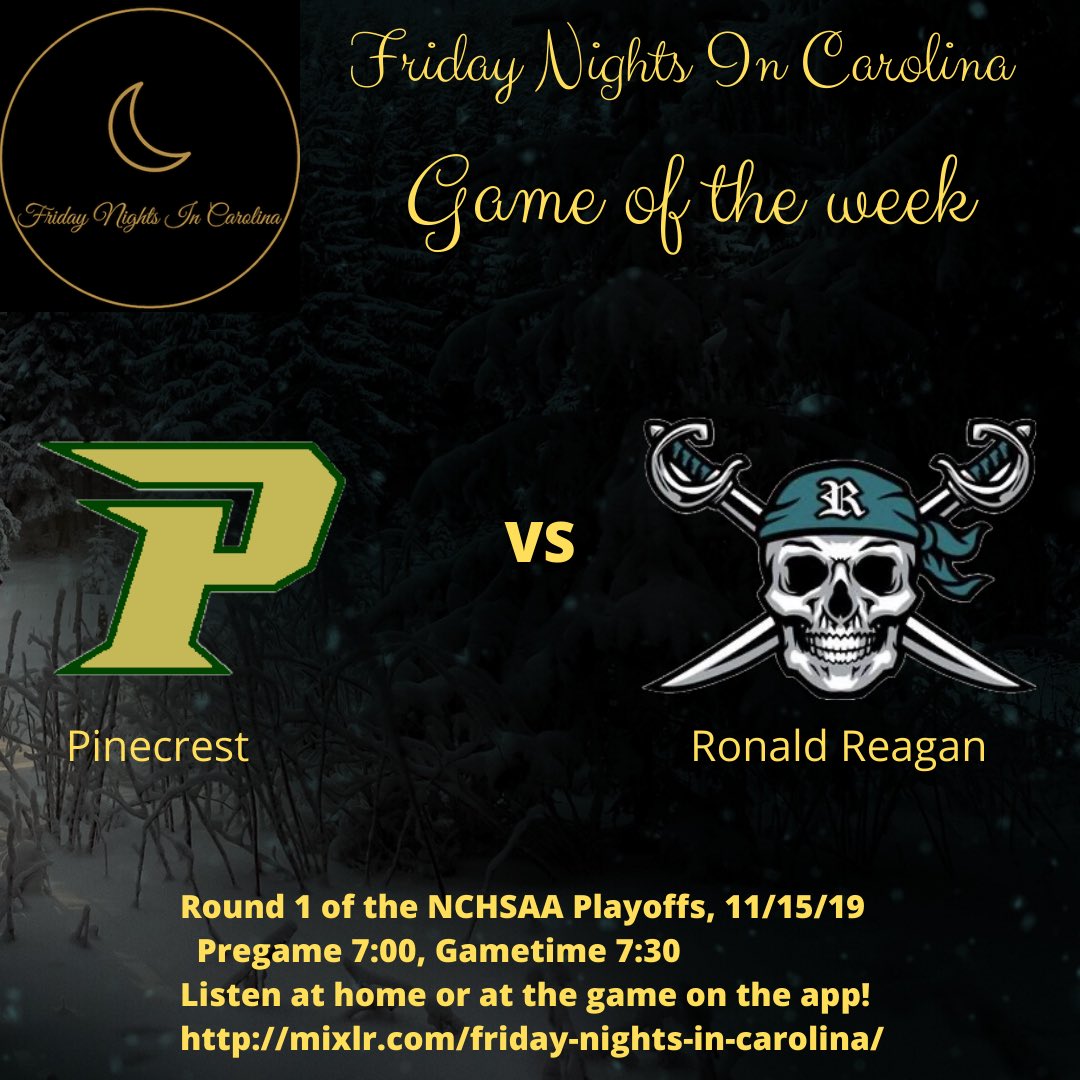 FN1C_'s tweet photo. 🚨GAMEDAY🚨
#Playoffs #1stRound #NoCapNeeded
🏈🔥 @next_fb,@Reagan12thMan, @RaidersFB
🏈🔥 @Pinecrest_MCS, @Pinecrestpats
#FridayNightsInCarolina
Listen to it 👉📱💻🎧 https://t.co/cpyhRgafox https://t.co/t5Di3AOQhb