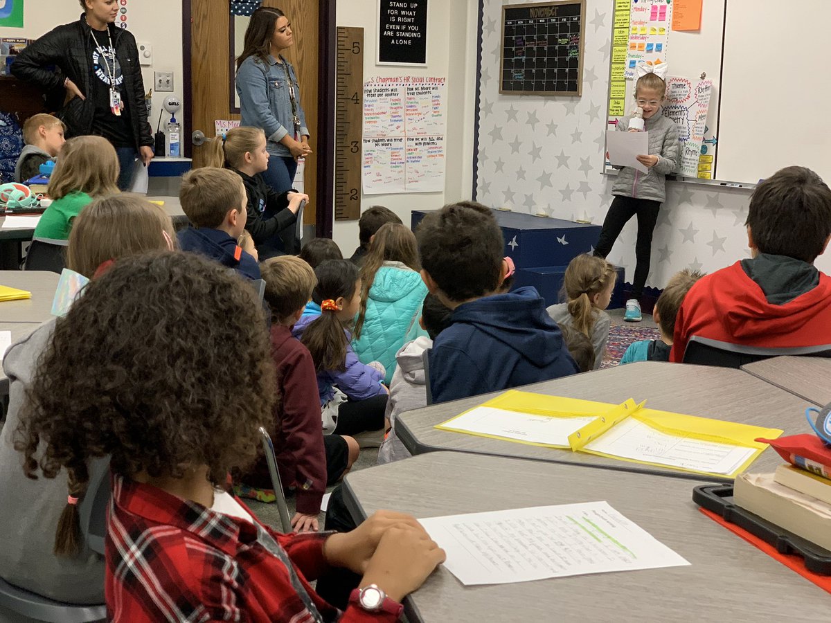 CTMSHalliburton's tweet photo. Poetry slam with @MsMooreBES and @MissRoweBES creative third graders!  #Texan2Step https://t.co/eyd5xtcgXH