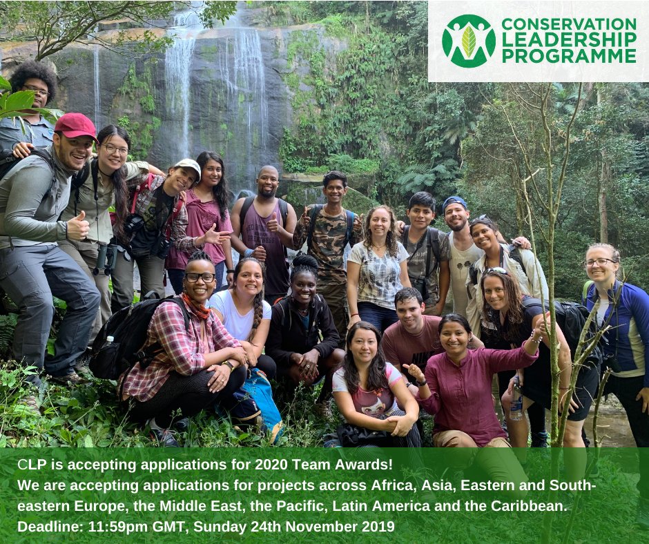 CLPawards's tweet photo. Apply now for CLP Future Conservationists Awards! These early-career awards include $15,000 #funding for #conservation projects, training, and ongoing support for team members. Deadline is 24 November 2019. https://t.co/DFt35tXxcu https://t.co/jARAKj2AEt