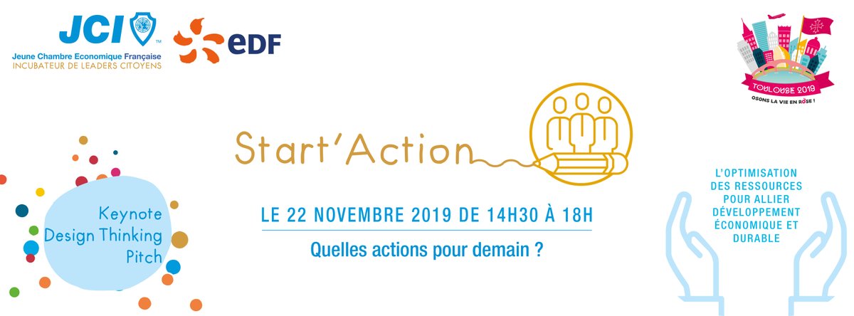 🔝Le Congrès de Toulouse accueillera le #StartAction, soutenu par <a href="/EDFofficiel/">EDF</a>, un atelier sur l’optimisation des ressources pour allier dév éco et durable, prochain thème de la <a href="/JCE_France/">jce_france</a>. Un congrès à l’image des actions #JCE, pour construire le monde de demain <a href="/JCEToulouse/">JCE Toulouse</a>