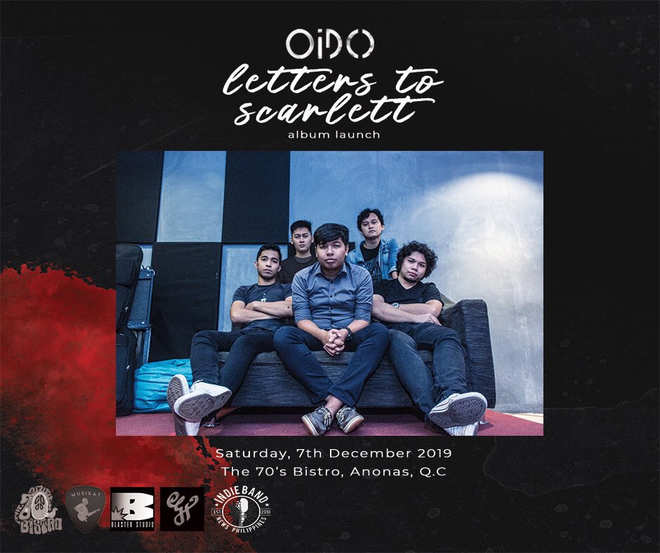 OidoPH's tweet photo. Join us as we celebrate our 6th year by launching our album entitled Letters to Scarlett! Event will be at the @70sbistro on Dec. 7, 2019. More details here: https://t.co/OqqBu38lSZ https://t.co/3VwqRzSc0b