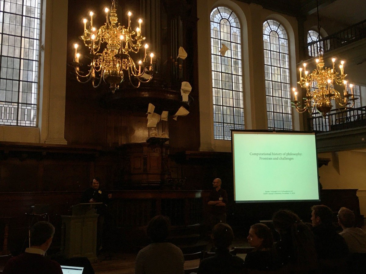 e-Ideas has proudly contributed to the OSZW Conference 2019 with the symposium 'Computational approaches to (the history of) philosophy'! @SanderVerhaegh presented 'Computational history of philosophy: promises and challenges'
