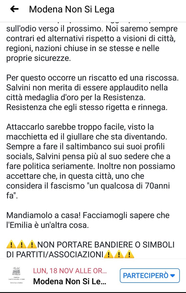 sara_twin77's tweet image. #modenanonsilega
Flash mob lunedì #18novembre!!!!
Modenesi, Emiliani ore 19.00 in piazza Mazzini!!!
Salvini da noi non passa!!!!