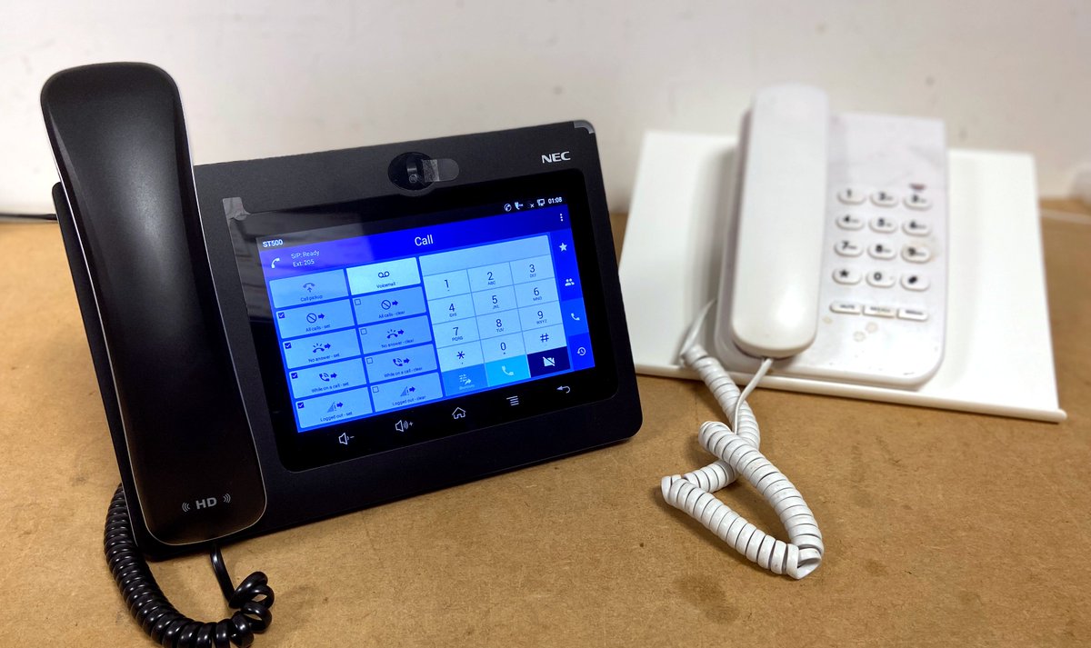 MidshireTelecom's tweet photo. Does your desk phone look something like the one on the right? A bit old and outdated? Wouldn't you prefer a phone like the one on the left? With the NEC GT890 you can even surf the net on your desk phone!

Trade in your old phone system and get up to £1000 off your new system. https://t.co/yubVUbawOD