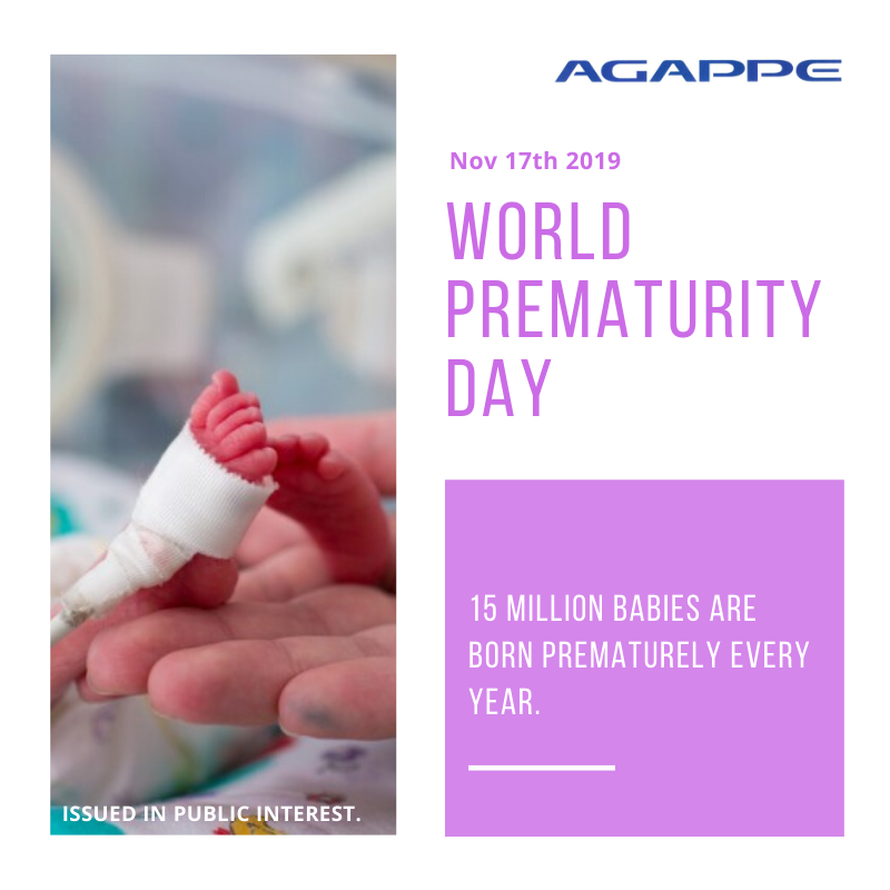 agappeltd's tweet photo. #WorldPrematurityDay is observed on Nov. 17th each year to raise #awareness of preterm births worldwide.
Approximately 15 million babies (1/10th of all babies born worldwide) are born preterm each year.
#agappe #techagappe #purpleforpreemies https://t.co/C5Hkp6BWV5