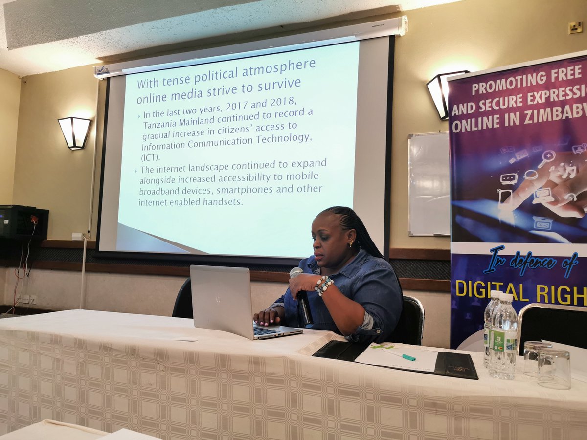 misazimbabwe's tweet photo. Representatives from national MISA chapters from Tanzania, Malawi and Zambia giving overviews of the digital rights landscapes in their respective countries. #IGZim @dw_akademie @misamalawi @MISATANZANIA @misazambia1 https://t.co/Zex4B7ie1Y