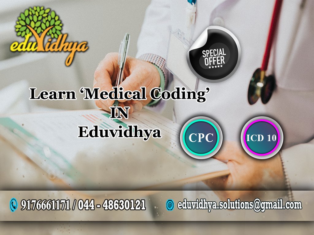 eduvidhya's tweet image. Eduvidhya medical coding training Institute teach the fundamentals of medical coding, prepares the student for certification and helps them establish a career in the medical coding industry.

☎️ 9176661171 / 04448630121

 #medical_coding #medical #ICD_10_code #ICD_10 #education